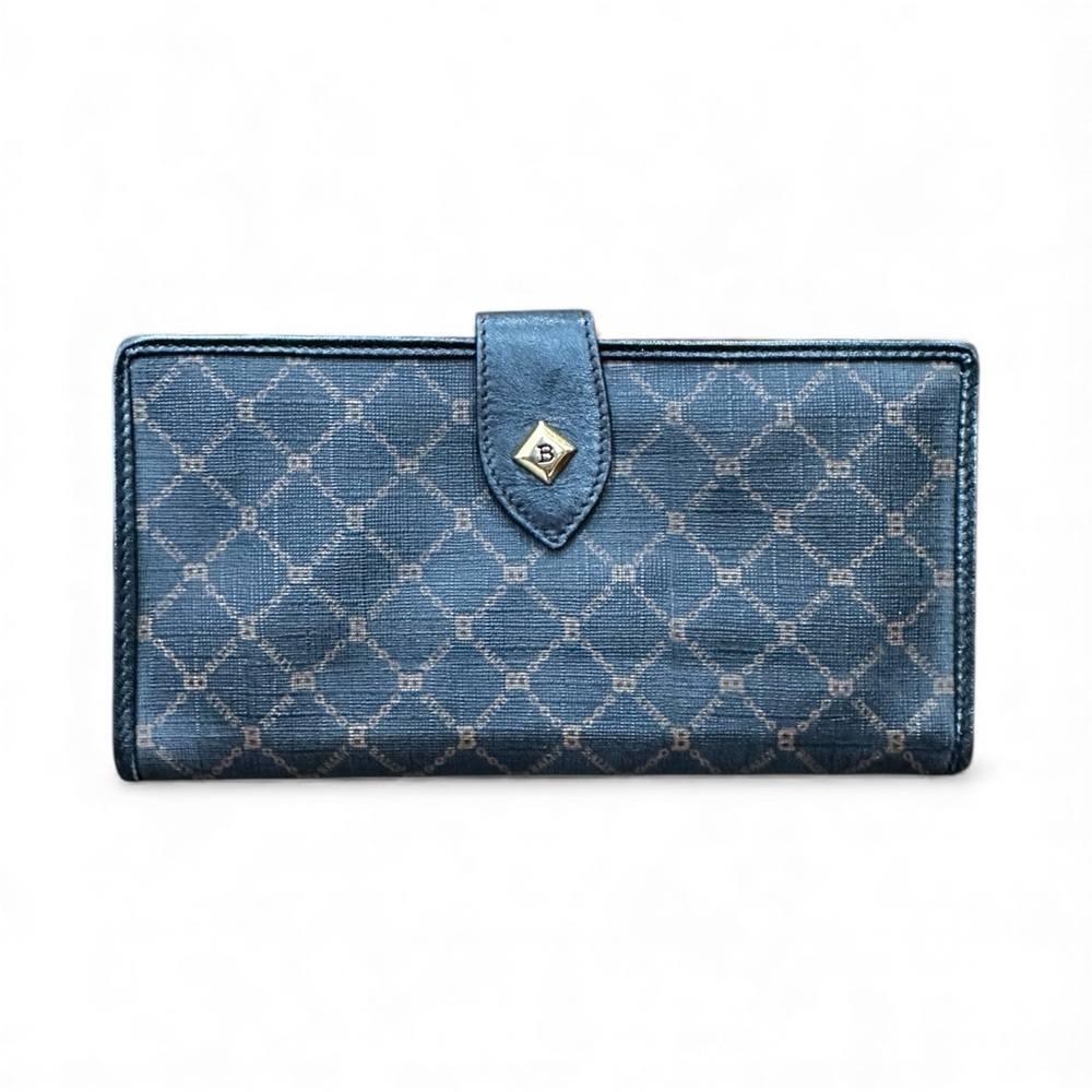 Bally Vintage 1980s Lattice Print Continental Wallet – Made in Italy